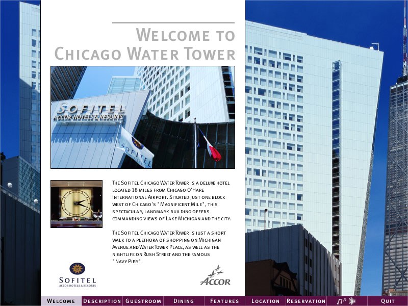 Sofitel Chicago Water Tower, the model disc.