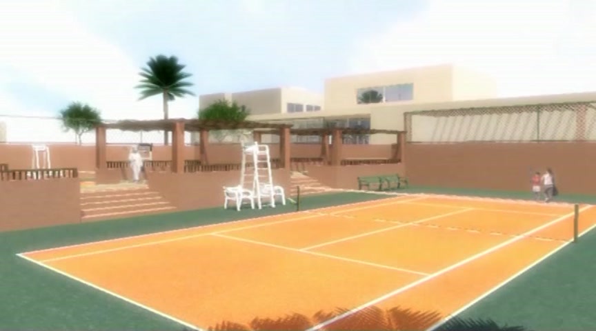 Tennis courts.