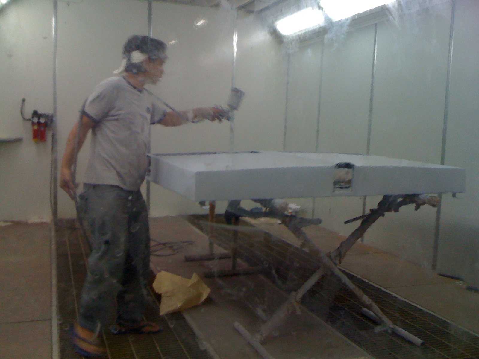 Paint booth.