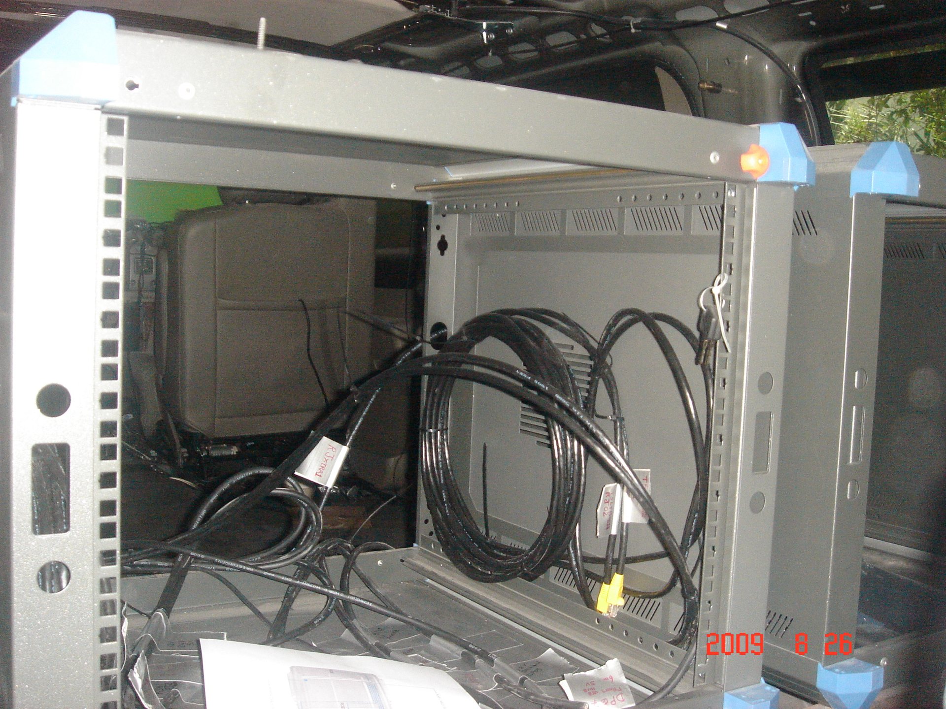 Equipment rack before integration.