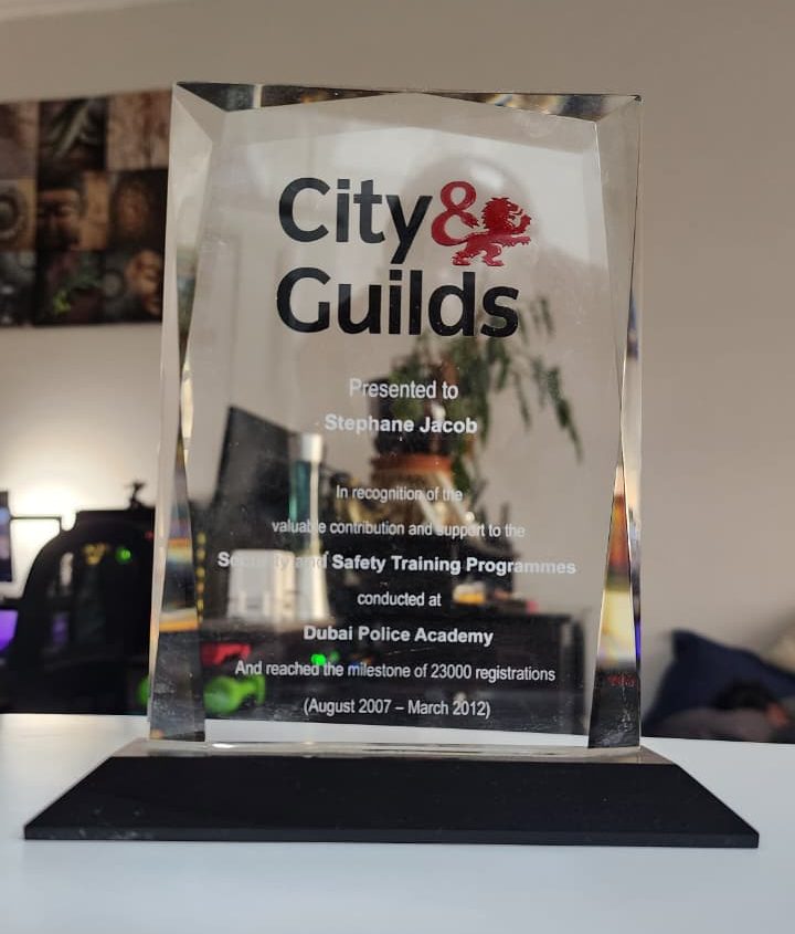 City & Guilds award, Security and Safety Training Programmes, 2012.
